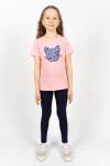 Комплект для девочки 41110 (футболка _лосины) (С.розовый/т.синий) - Лазар-Текс