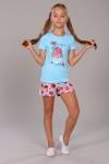 Пижама для девочки Кексы арт. ПД-009-027 (Светло-бирюзовый) - Лазар-Текс