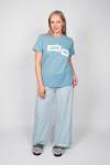 Пижама женская футболка_брюки 0933 (Голубая полоска) - Лазар-Текс