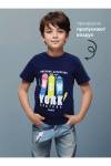 футболка детская с принтом 7444 (Темно-синий) - Лазар-Текс