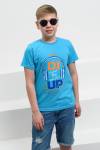 футболка детская с принтом 7445 (Голубой) - Лазар-Текс