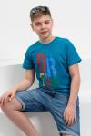 футболка детская с принтом 7445 (Морская волна ярк.) - Лазар-Текс