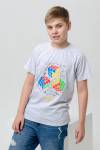 футболка детская с принтом 7446 (Серый меланж) - Лазар-Текс