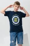 футболка детская с принтом 7446 (Темно-синий) - Лазар-Текс