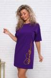 Платье-футболка "Рок-н-ролл" (Фиолетовый) (Фото 2)