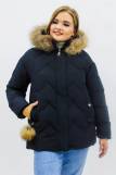Зимняя женская куртка еврозима-зима 2879 (Черный) (Фото 1)