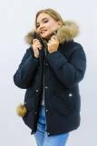 Зимняя женская куртка еврозима-зима 2879 (Черный) (Фото 2)