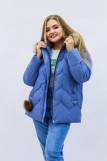 Зимняя женская куртка еврозима-зима 2879 (Голубой) (Фото 1)