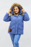 Зимняя женская куртка еврозима-зима 2879 (Голубой) (Фото 2)