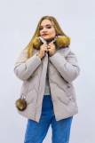 Зимняя женская куртка еврозима-зима 2879 (Бежевый) (Фото 1)