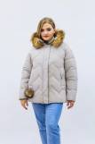 Зимняя женская куртка еврозима-зима 2879 (Бежевый) (Фото 2)