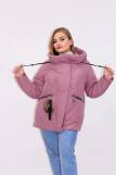 Зимняя женская куртка еврозима-зима 2876 (Розовый) (Фото 2)