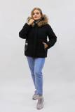 Зимняя женская куртка еврозима-зима 2867 (Черный) (Фото 2)