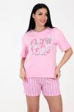 009 Пижама с шортами (Розовый/клетка) (Фото 1)