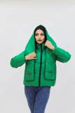 Демисезонная женская куртка весна осень _дутый шарф-косынка 8193 (Зеленый) (Фото 3)