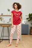 Комплект фуфайка (футболка), брюки жен Mia Cara SS21WJ328 French Kiss красный/сердечки (Красный/сердечки) (Фото 3)