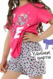 Пижама Лапки детская (Ярко-розовый) (Фото 3)