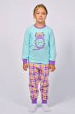 Пижама для девочки 91221 (Мятный/розовая клетка) (Фото 1)