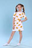 Платье-пижама для девочки Гамбургеры арт. ПД-020-039 (Белый) (Фото 3)
