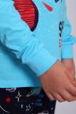 Пижама Орбита длинный рукав детская (Синий/бирюзовый) (Фото 3)