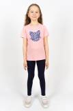 Комплект для девочки 41110 (футболка _лосины) (С.розовый/т.синий) (Фото 1)