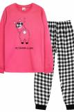 Пижама для девочки 91229 (Розовый/черная клетка) (Фото 1)