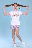 Пижама для девочки Единороги арт.ПД-009-043 (Белый/голубой) (Фото 3)