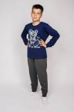 Пижама для мальчика 92214 (Темно-синий/т.серый меланж) (Фото 1)