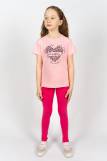 Комплект для девочки 41109 (футболка _ лосины) (С.розовый/розовый) (Фото 1)