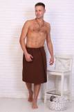 Полотенце для бани и сауны вафельное мужское на липучке (Коричневый) (Фото 3)
