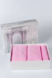Набор махровых полотенец в подарочном коробе Плэйт (Розовый) (Фото 2)