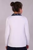 Блузка для девочки Рианна Арт.13180 (Белый/темно-синий) (Фото 3)