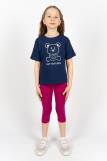 Комплект для девочки 41104 (футболка_бриджи) (Синий/ягодный) (Фото 1)
