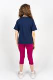 Комплект для девочки 41104 (футболка_бриджи) (Синий/ягодный) (Фото 2)