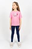 Комплект для девочки 41103 (футболка_лосины) (С.розовый/синий) (Фото 1)