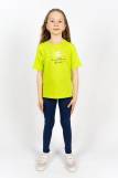Комплект для девочки 41103 (футболка_лосины) (Салатовый/синий) (Фото 2)