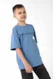 Фуфайка (футболка) для мальчика ЛЕОН-1 (Голубой) (Фото 3)