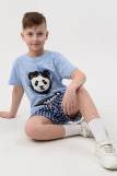 Пижама Медведь детская короткий рукав с шортами (Голубой) (Фото 1)