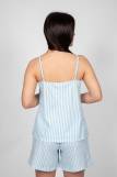 Пижама женская майка шорты 0930 (Голубая полоска) (Фото 3)