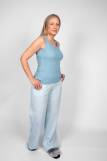Пижама женская майка_брюки 0935 (Голубая полоска) (Фото 1)