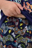 Пижама Игроман детская короткий рукав с шортами (Темно-синий) (Фото 3)