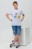 футболка детская с принтом 7446 (Серый меланж) (Фото 3)