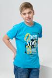 футболка детская с принтом 7446 (Голубой яркий) (Фото 3)