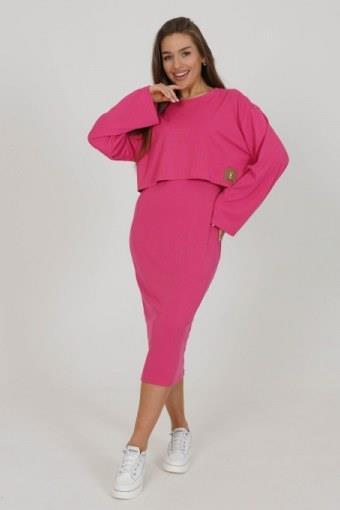 Платье двойка Прима (розовый) - Лазар-Текс