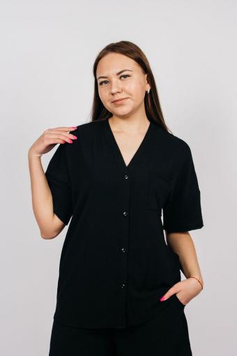 Рубашка женская 0630 (Черный) - Лазар-Текс