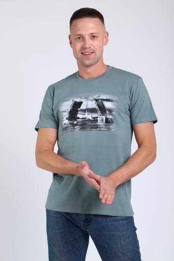 футболка мужская 82053 (Аква) - Лазар-Текс