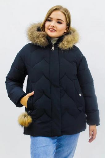 Зимняя женская куртка еврозима-зима 2879 (Черный) - Лазар-Текс