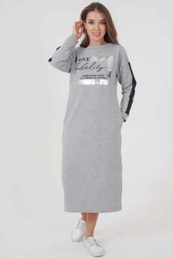 Платье 24849 (Серый меланж) - Лазар-Текс
