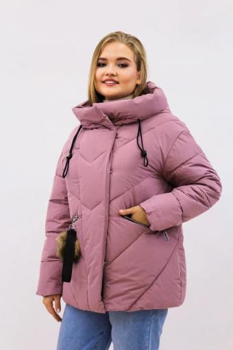 Зимняя женская куртка еврозима-зима 2876 (Розовый) - Лазар-Текс