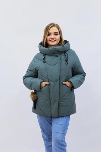 Зимняя женская куртка еврозима-зима 2876 (Бирюзовый) - Лазар-Текс